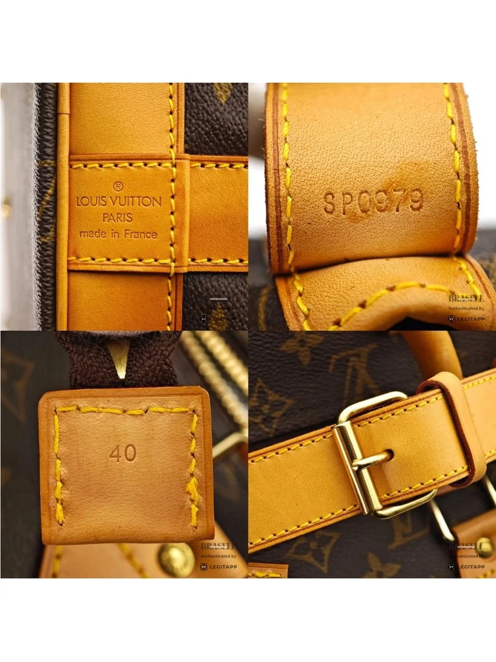 Louis Vuitton Brown Monogram Leather Travel Holdall Cruiser 40